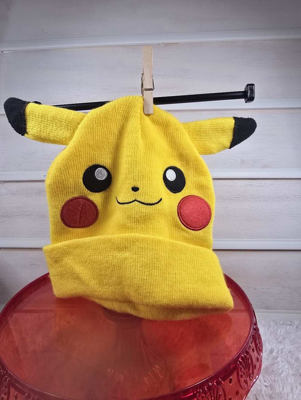 Pikachu Yellow Knit Beanie Hat with Ears